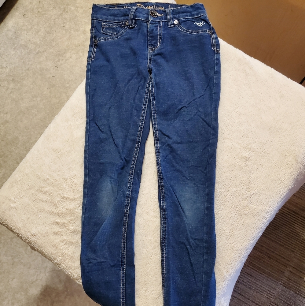 Justice Jeans. Size 10S. Simply Low Knit Jeggings. Dark blue jeans.